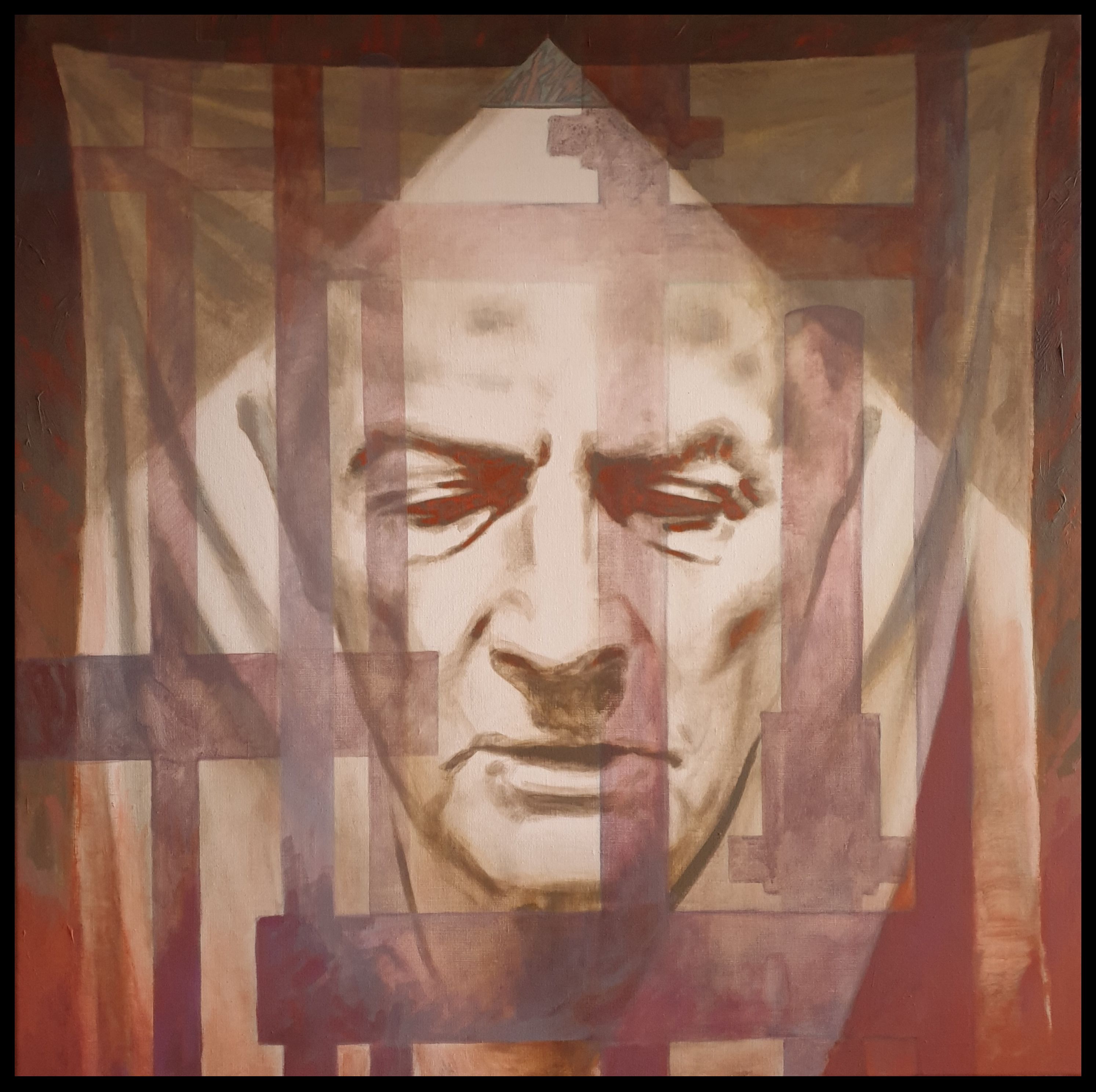 Zbigniew Gierczak prof. Jacek Waltoś 100x100cm akryl na płótnie 2023r.